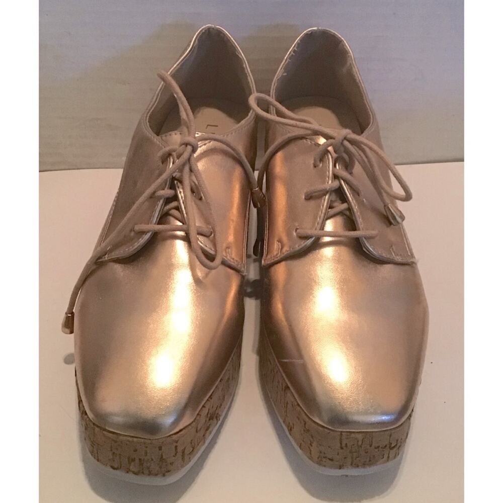 LILIANA Square TOED PLATFORM WEDGE LACE UPS SIZE 9